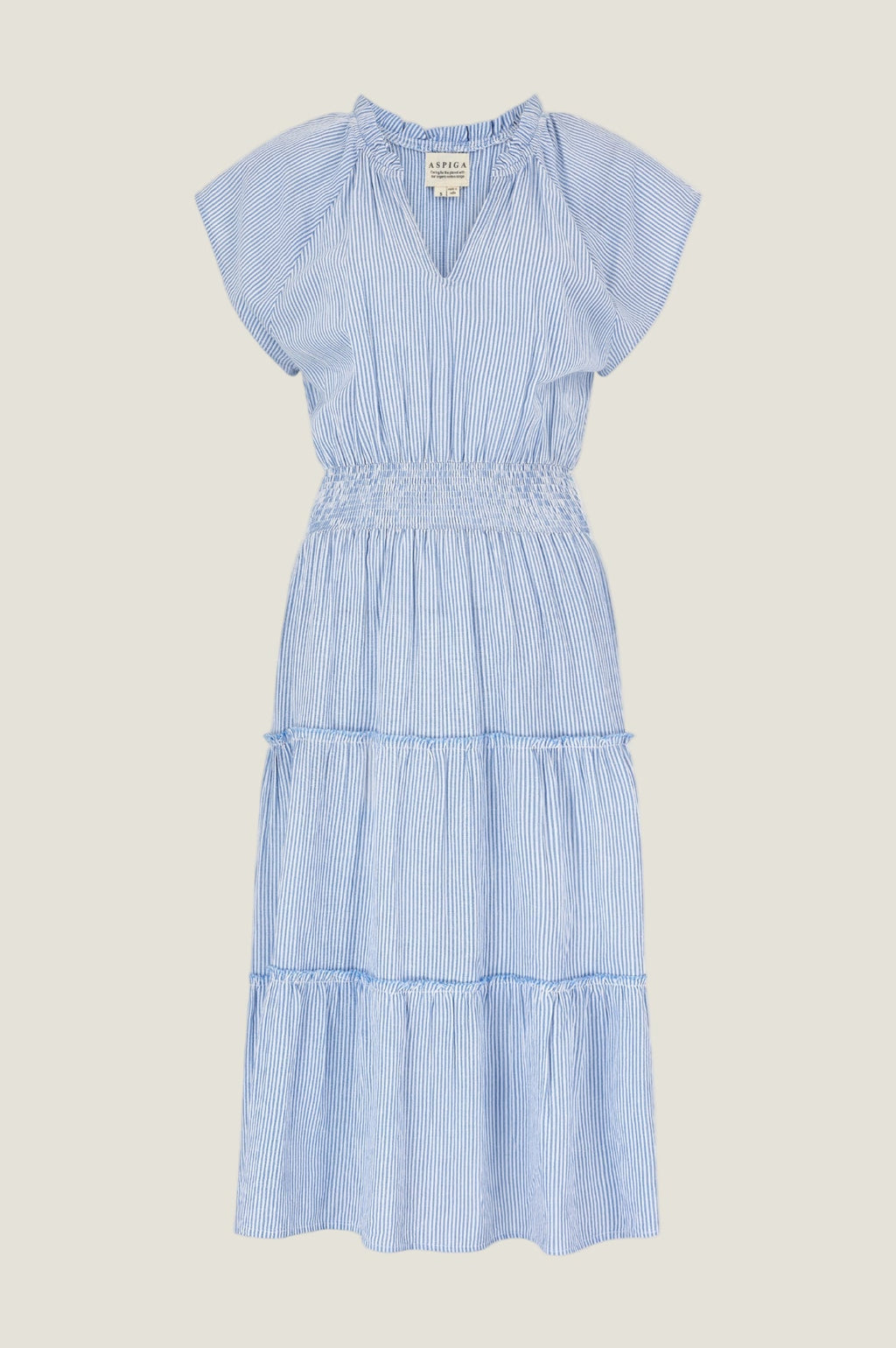 Riley Organic Cotton Dress | Stripe Blue/White