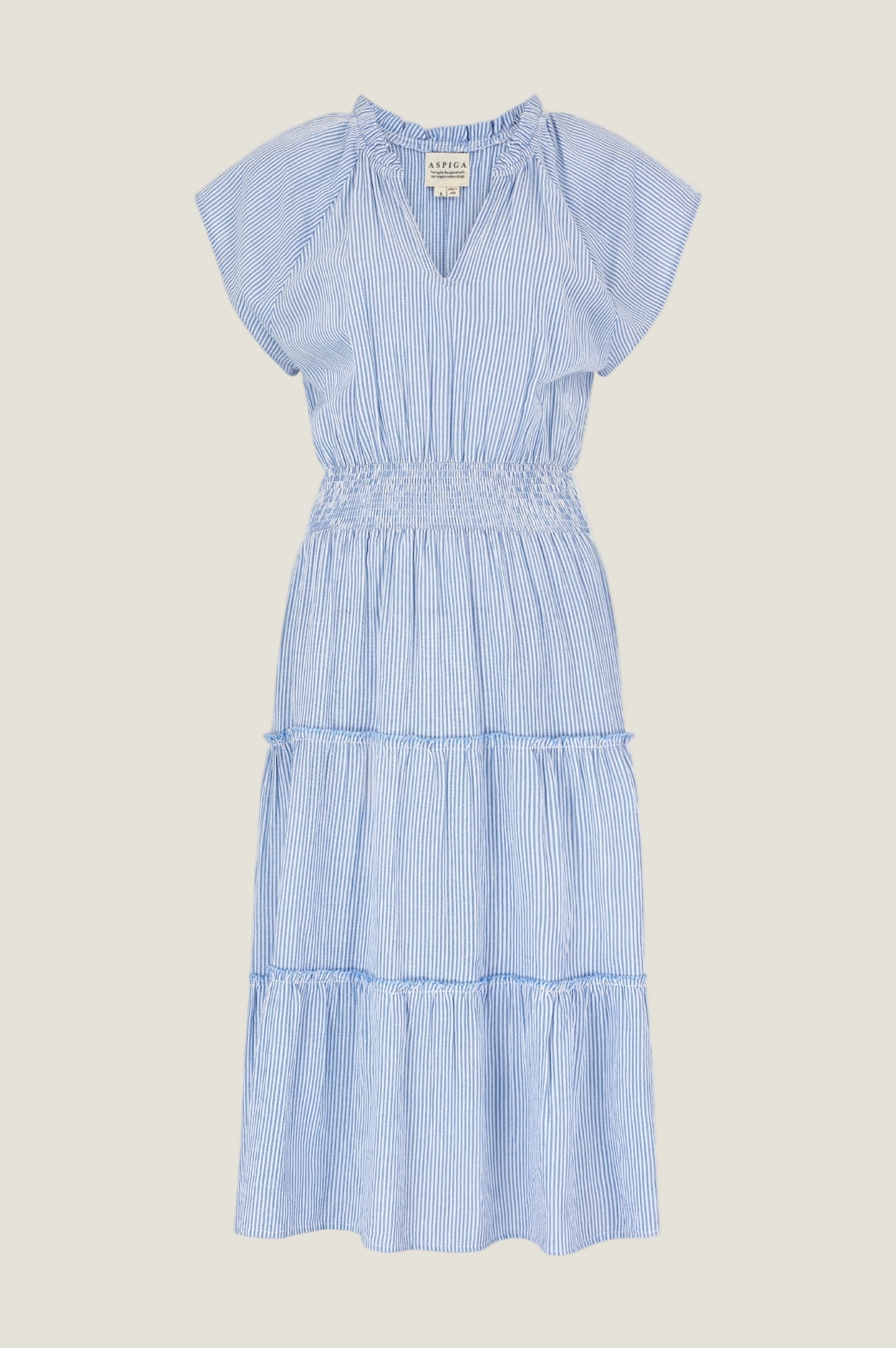 Riley Organic Cotton Dress | Stripe Blue/White