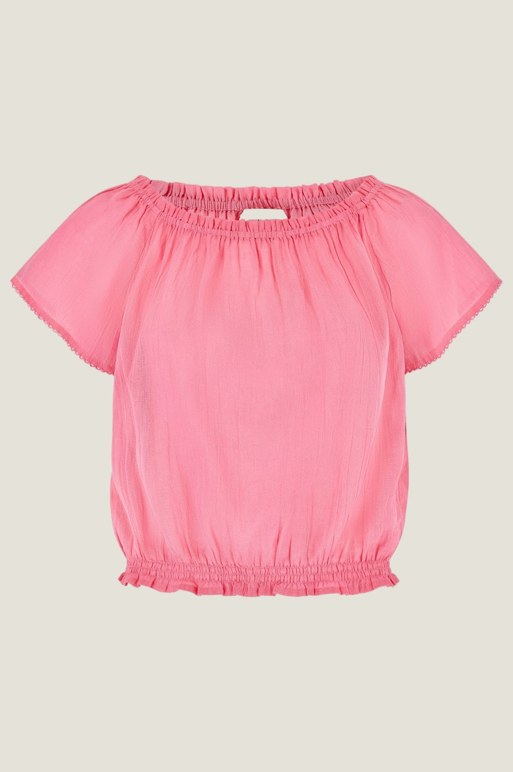 Ilana Frill Organic Cotton Gauze Top | Dark Pink