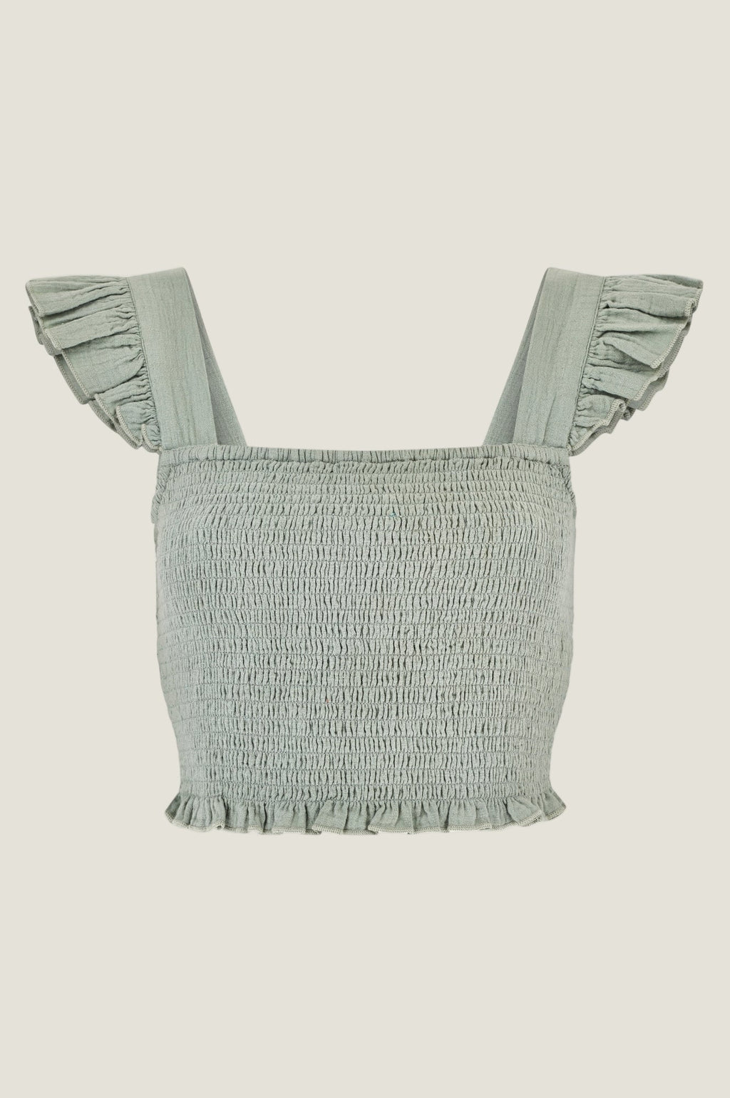Bryony Cheesecloth Top | Light Khaki