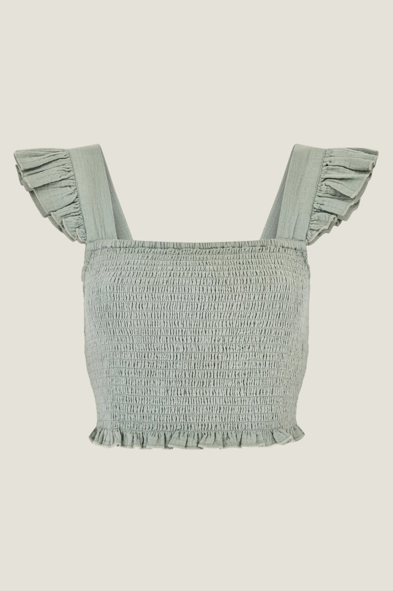 Bryony Cheesecloth Top | Light Khaki