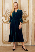 Astrid Velvet Dress | Teal