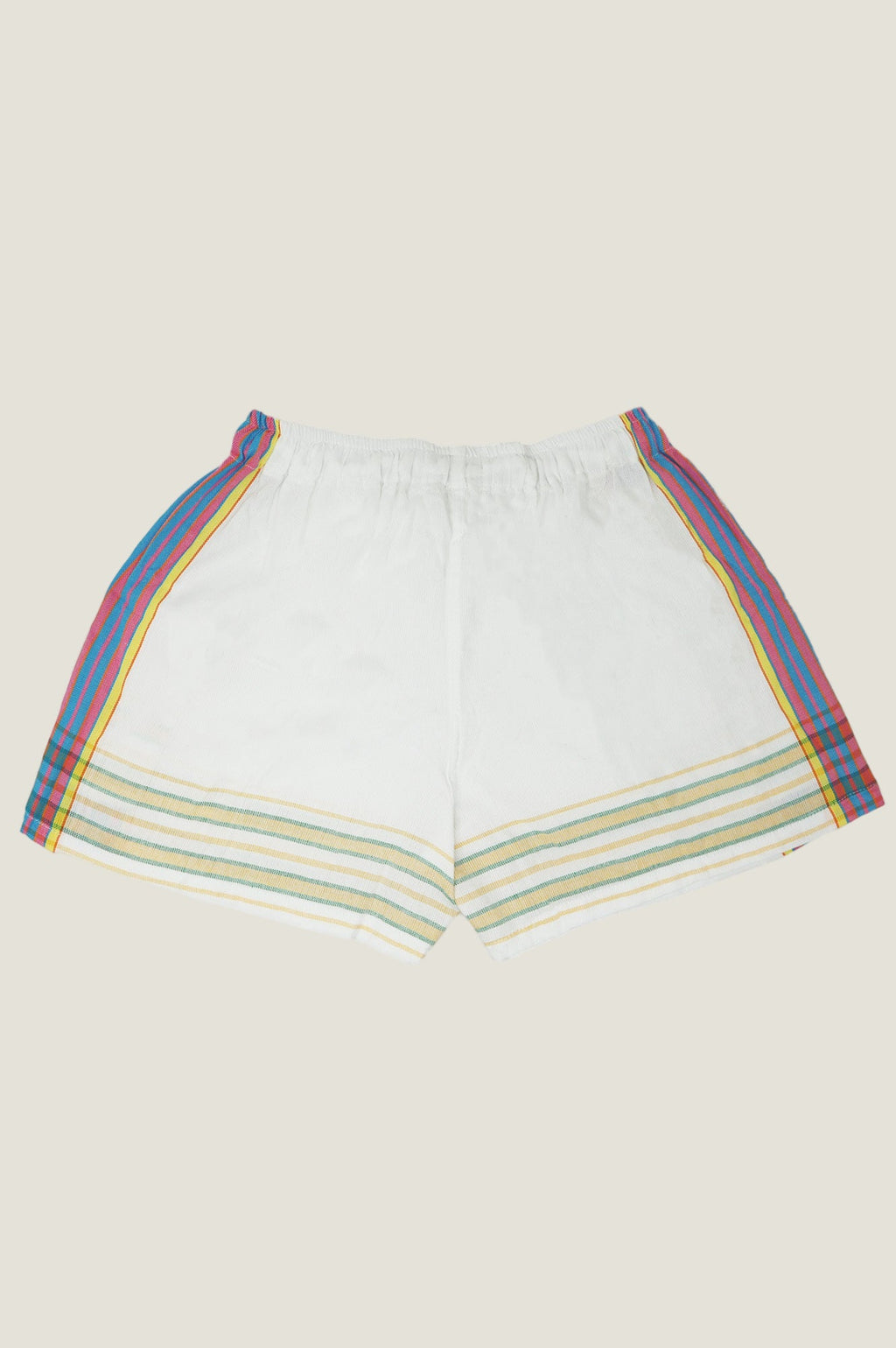 Kikoy Short Shorts | White/Turquoise
