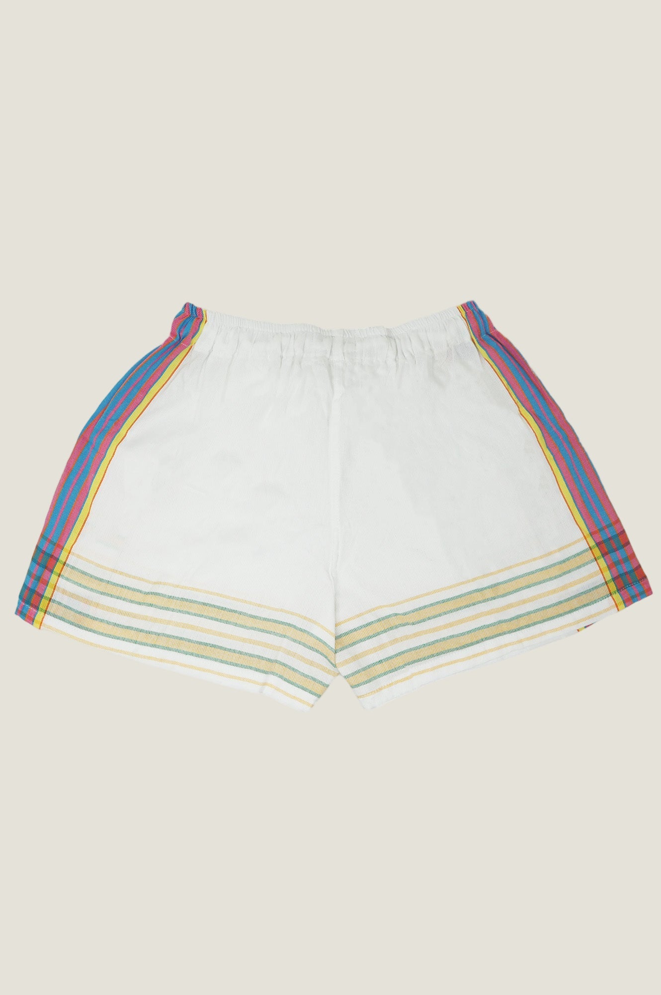 Kikoy Short Shorts | White/Turquoise