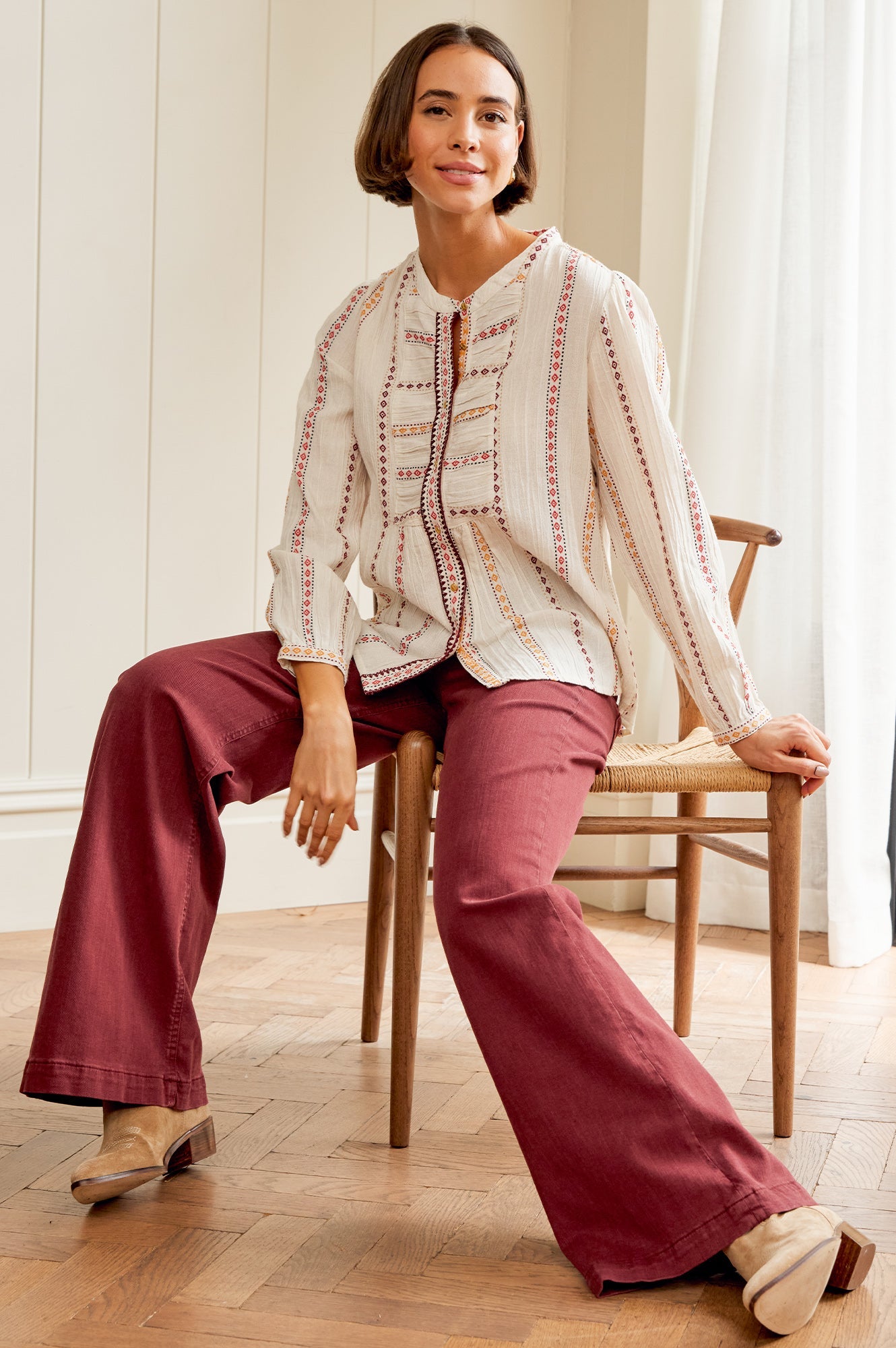 MOLIIN Karena Embroidered Shirt | Cream