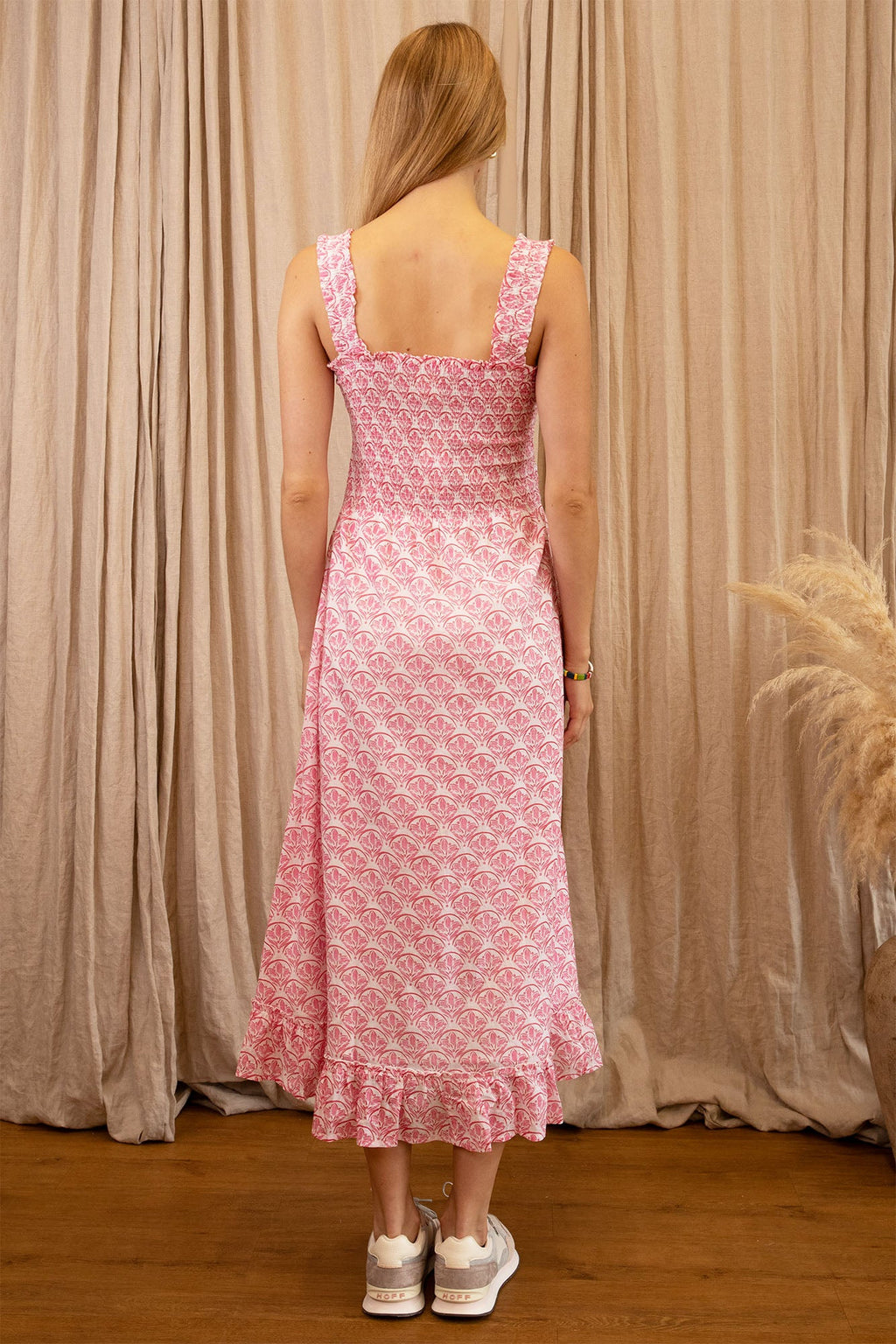 Rhianna Organic Cotton Dress | Clover Arches White/Pink