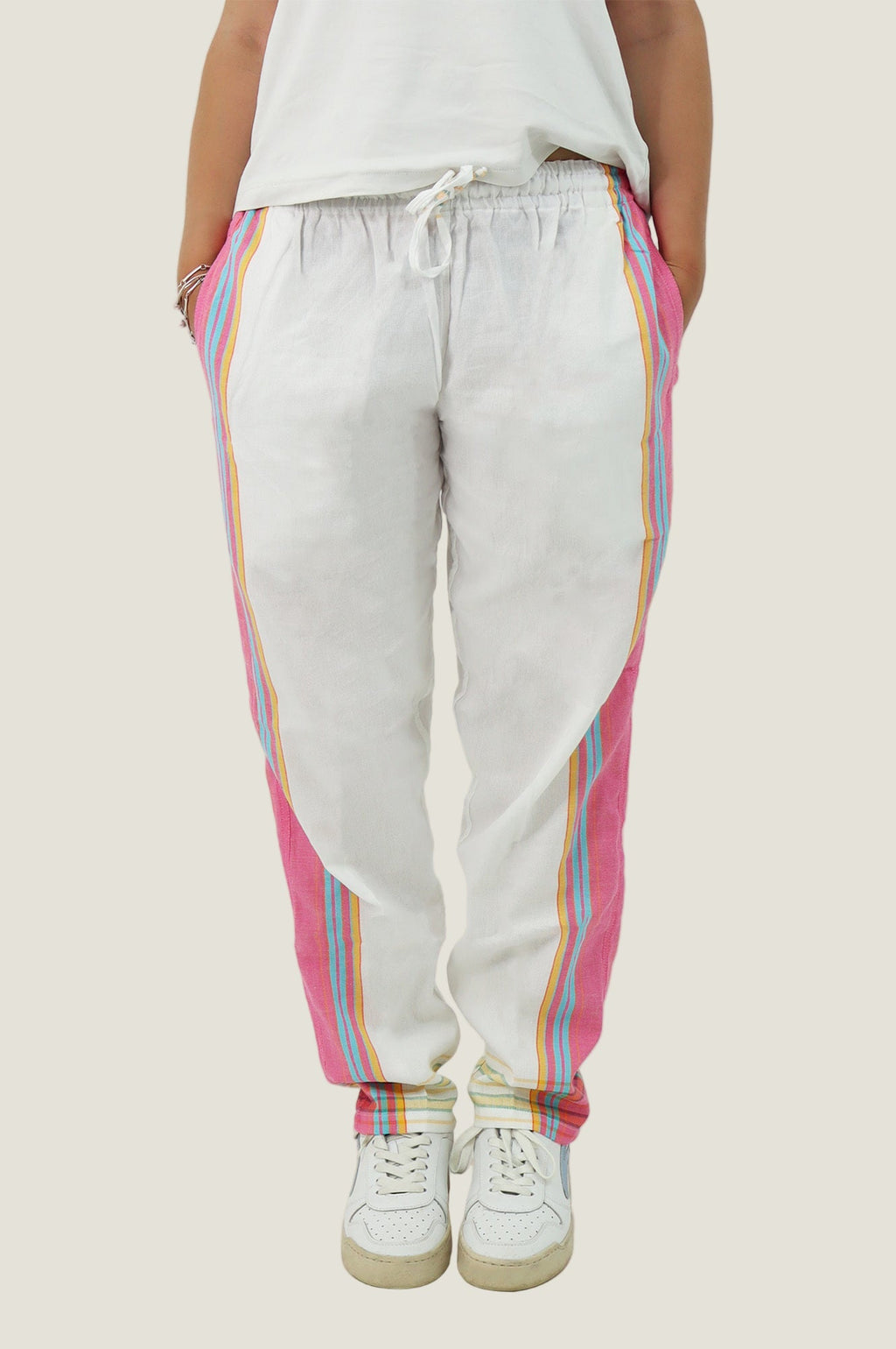 Unisex Kikoy Trousers | White/Pink