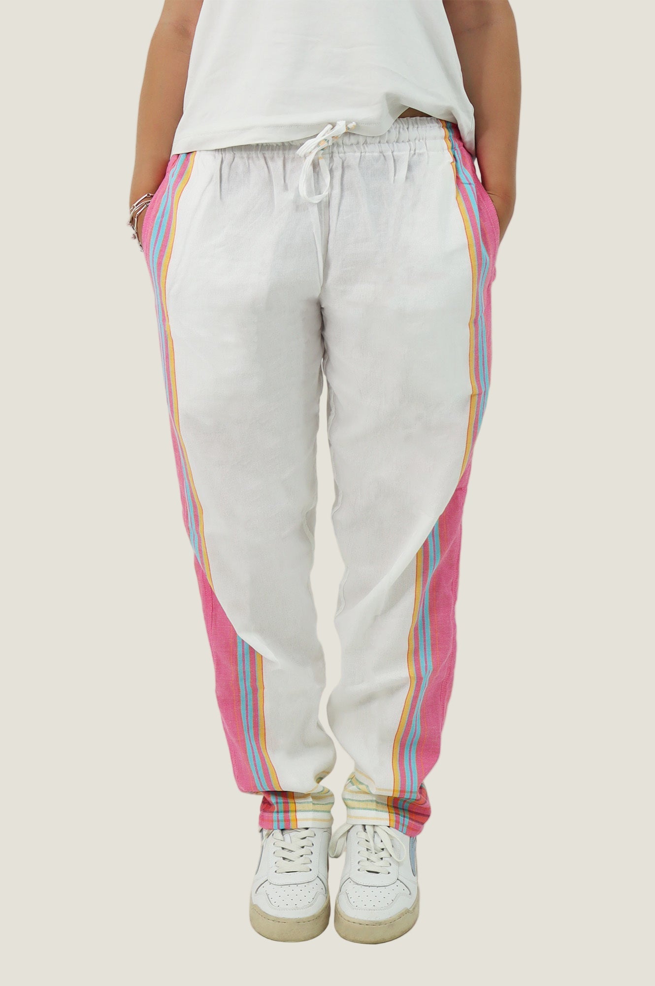 Unisex Kikoy Trousers | White/Pink