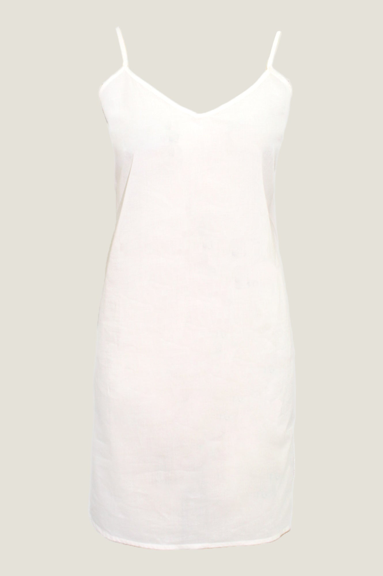 Cami V Midi Slip Dress | White