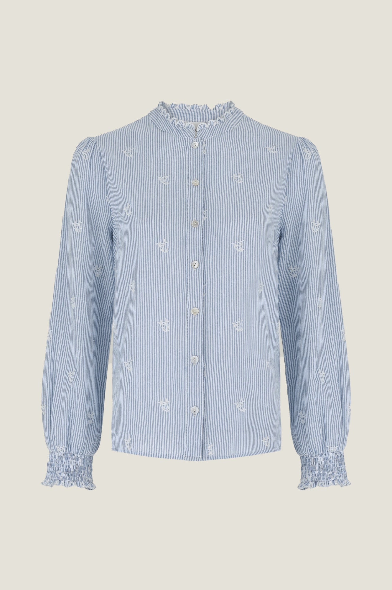 Cosima Organic Cotton Shirt | Blue/White