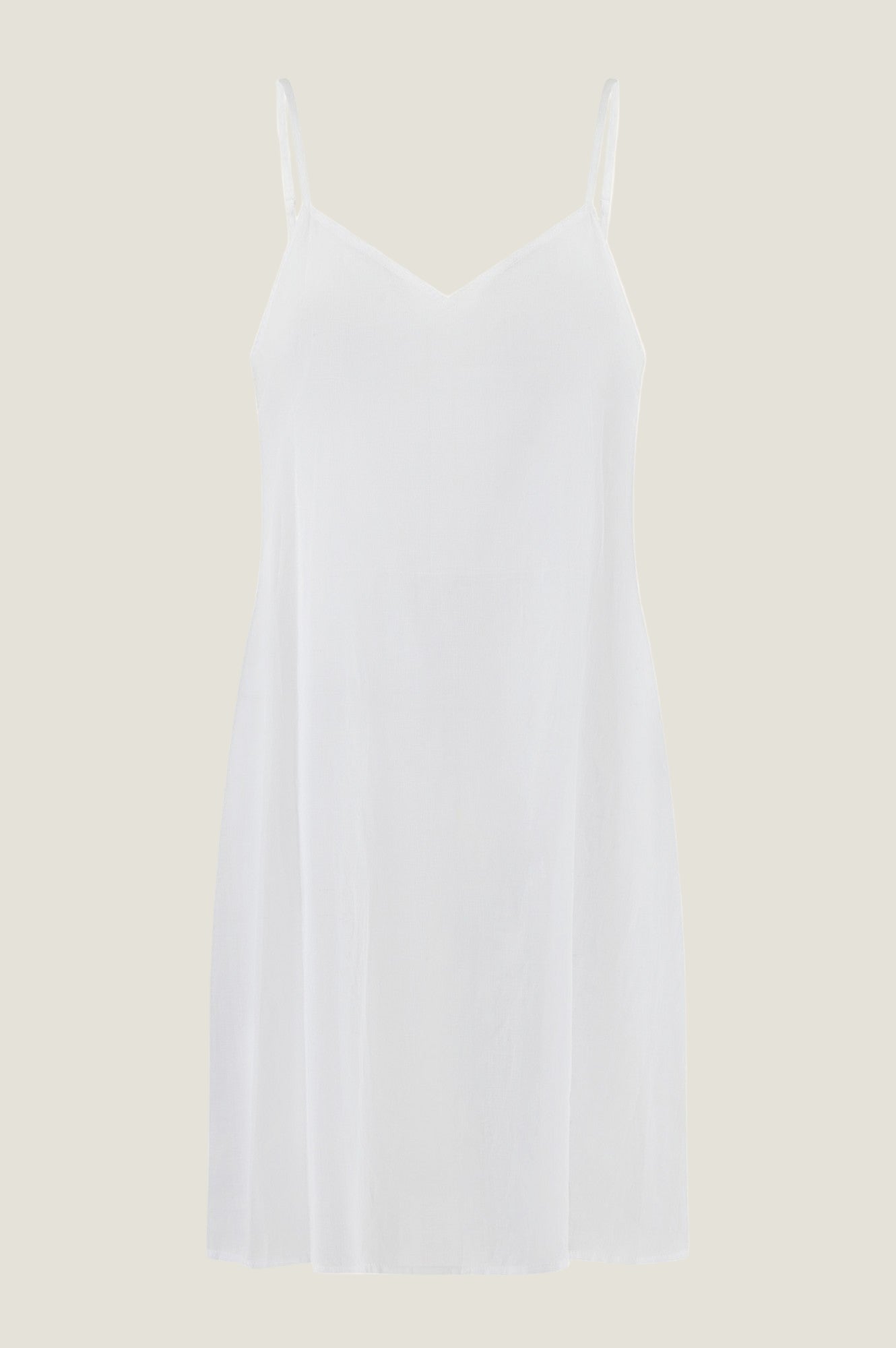 Cami V Midi Slip Dress | White