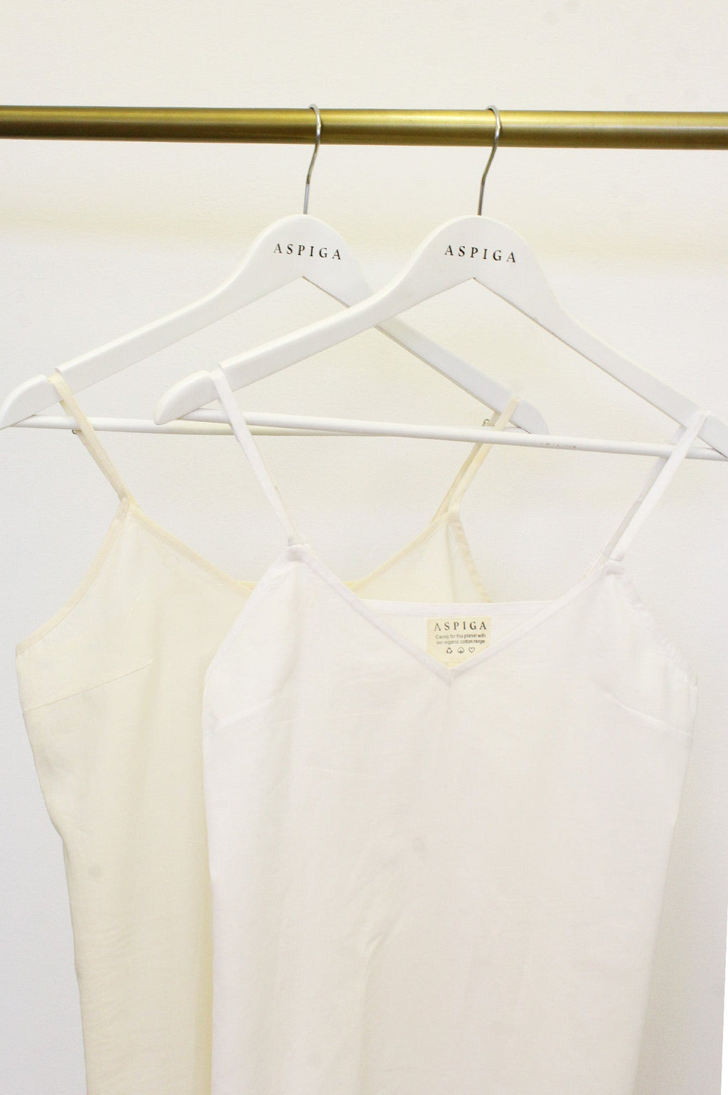 Cami V Midi Slip Dress | White