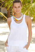 Organic Cotton Slub Vest | White