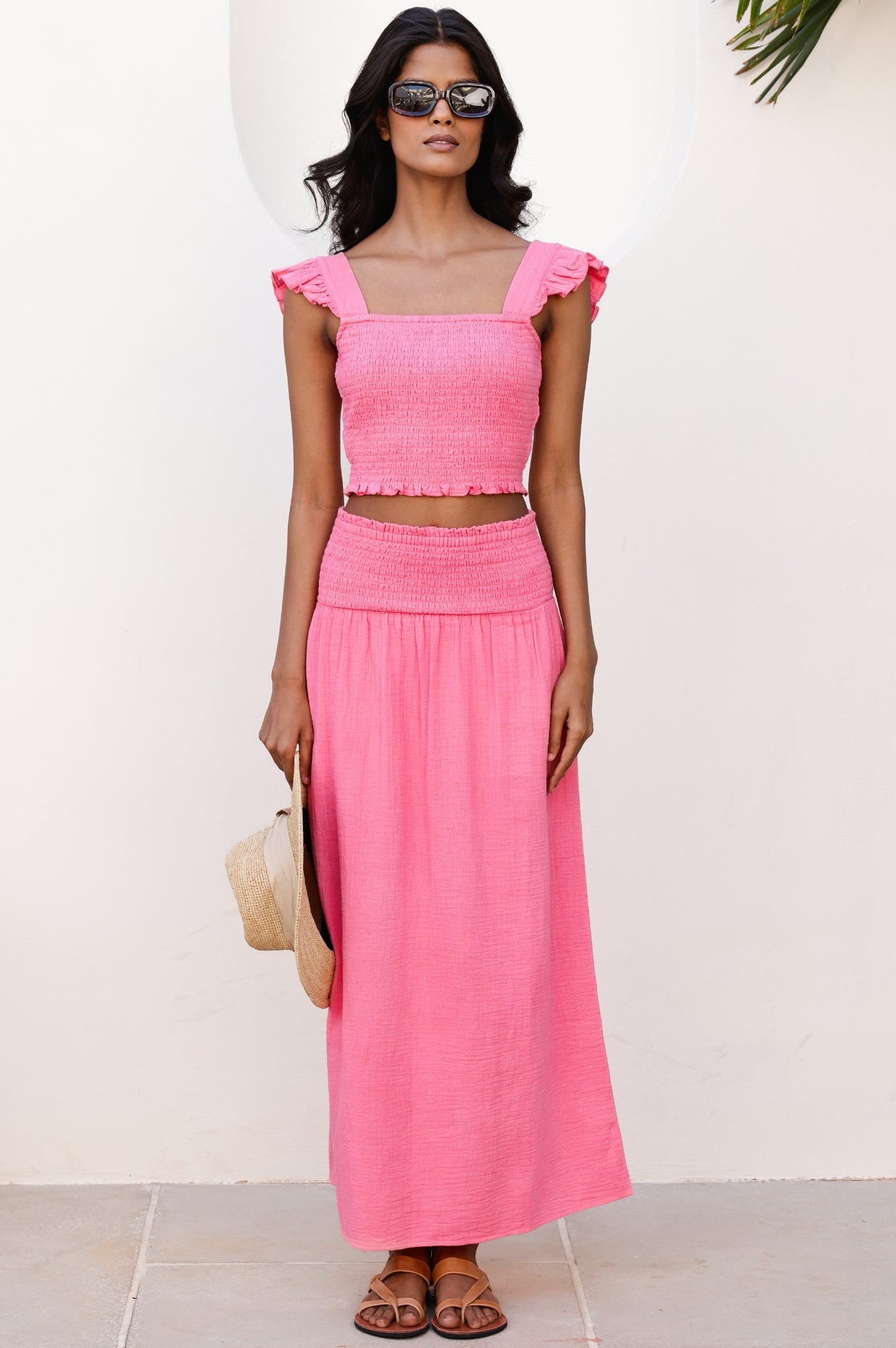 Bryony Cheesecloth Top | Pink Lemonade