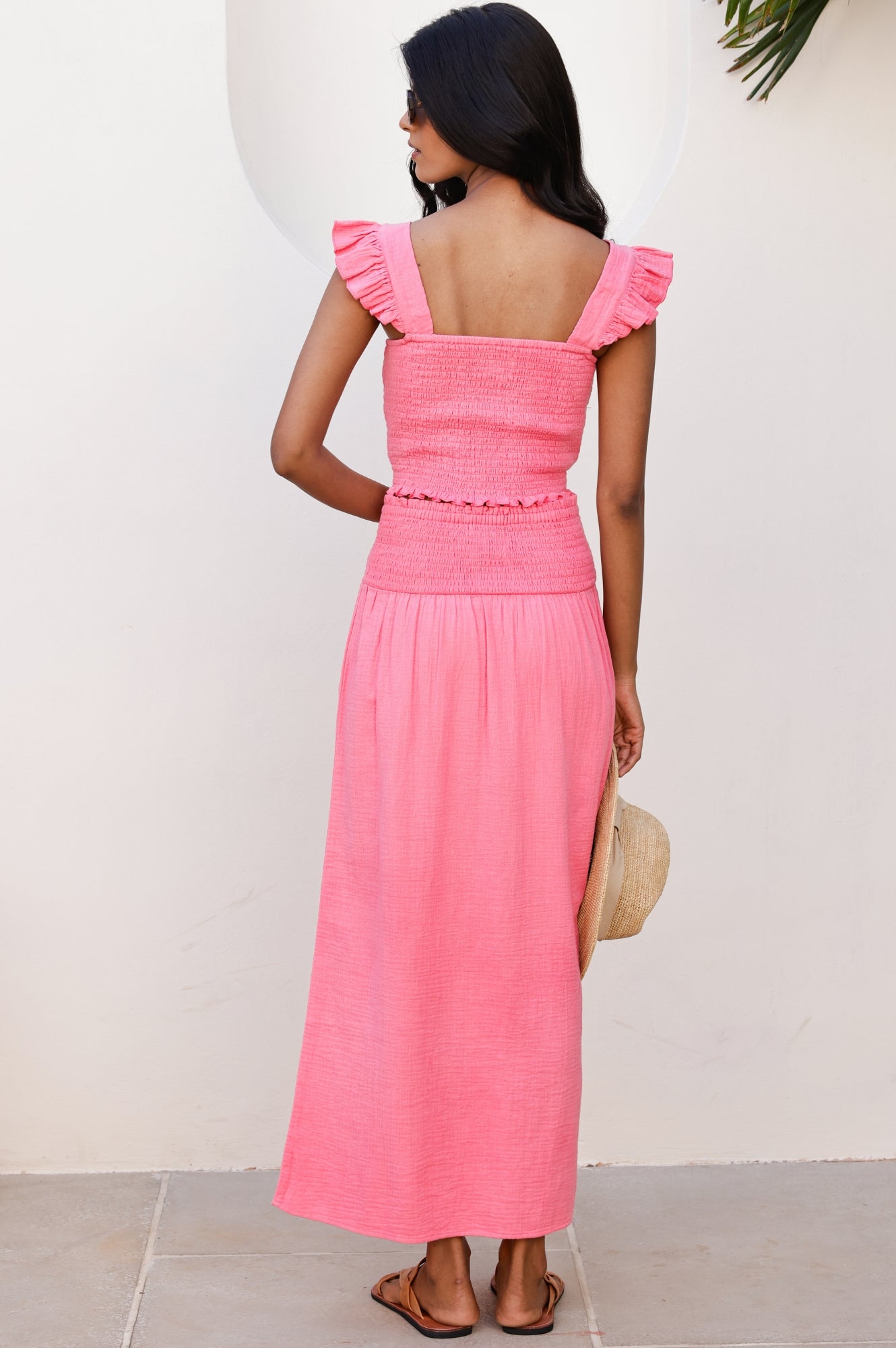 Bryony Cheesecloth Top | Pink Lemonade