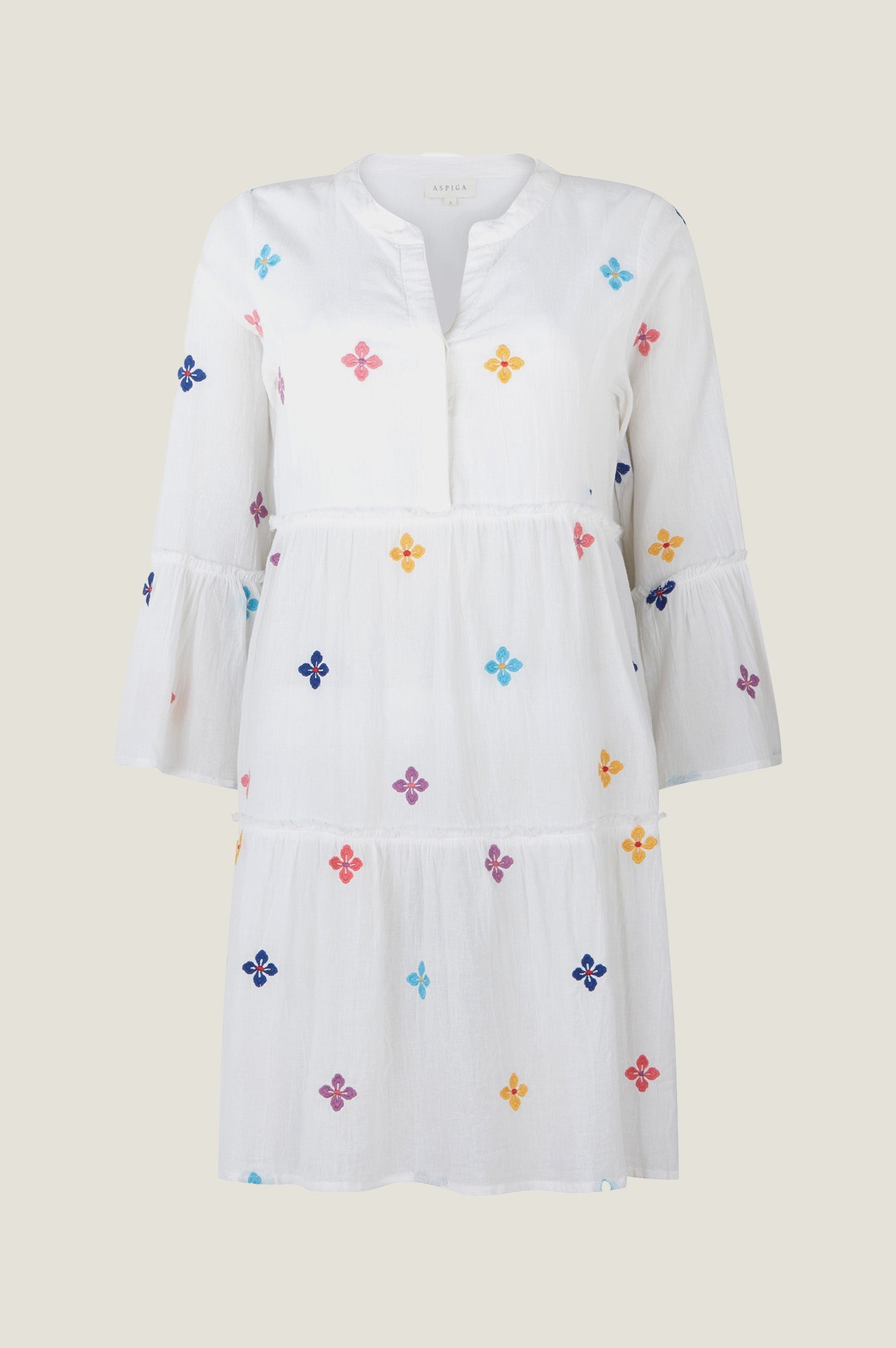 Cristina Embroidered Kaftan | White/Multi