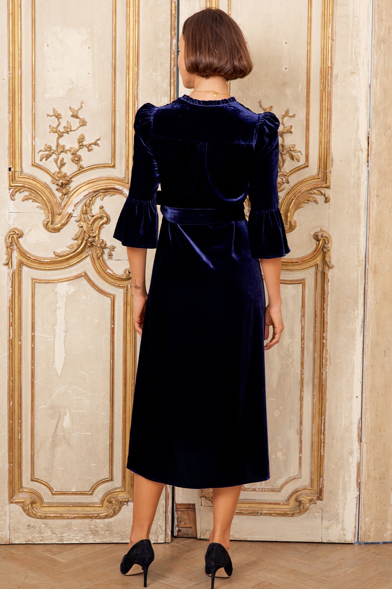 Astrid Velvet Dress | Navy