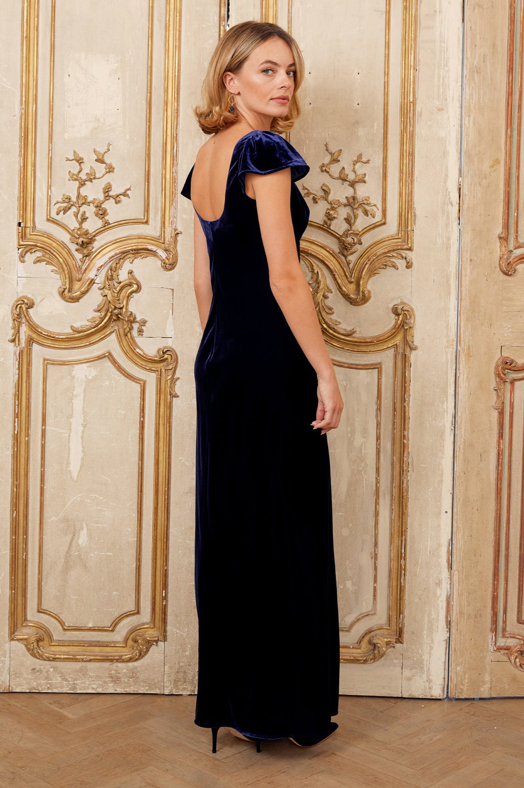 Lilah Velvet Maxi Dress | Navy