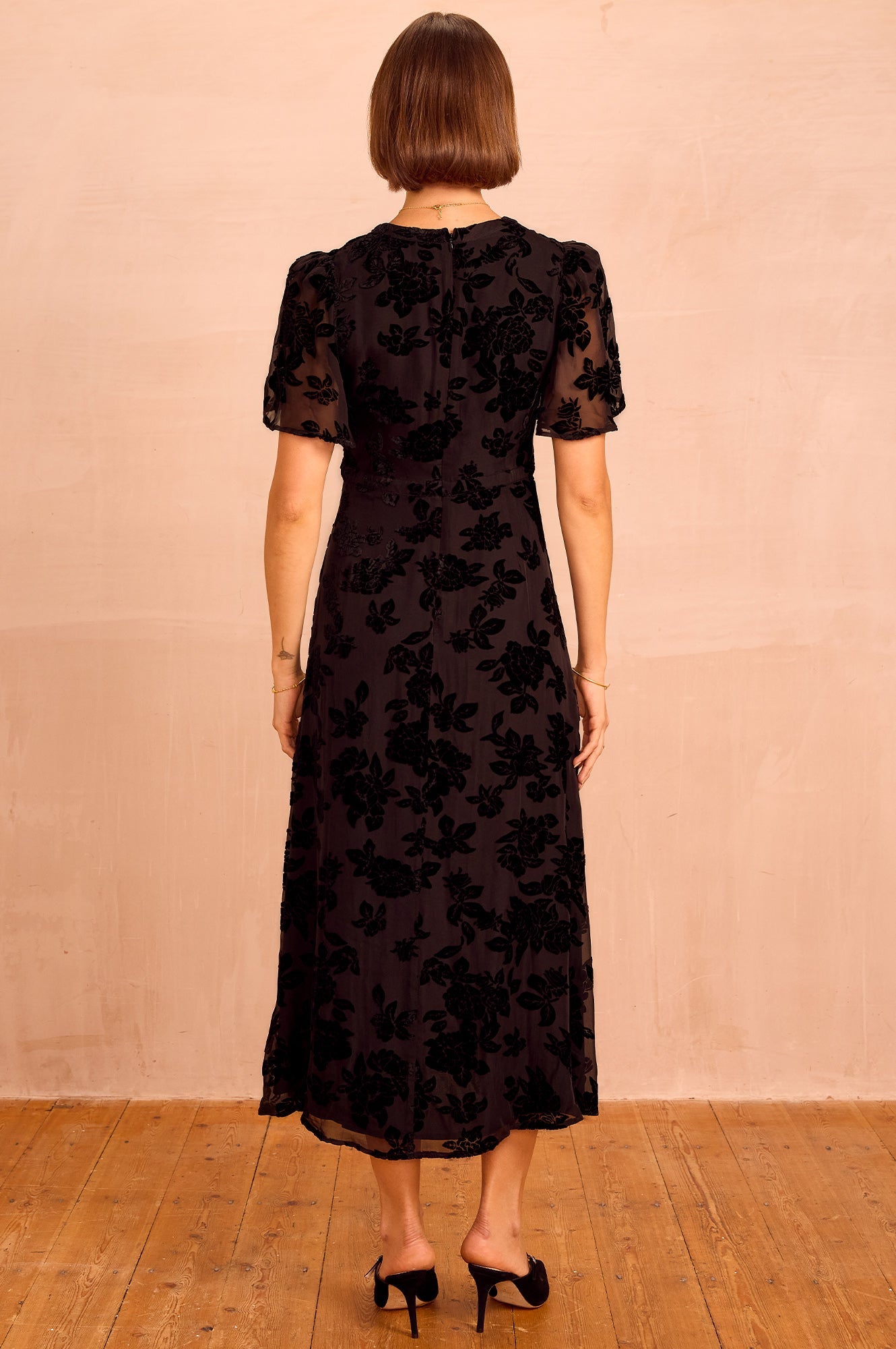 Anais Devore Dress | Black